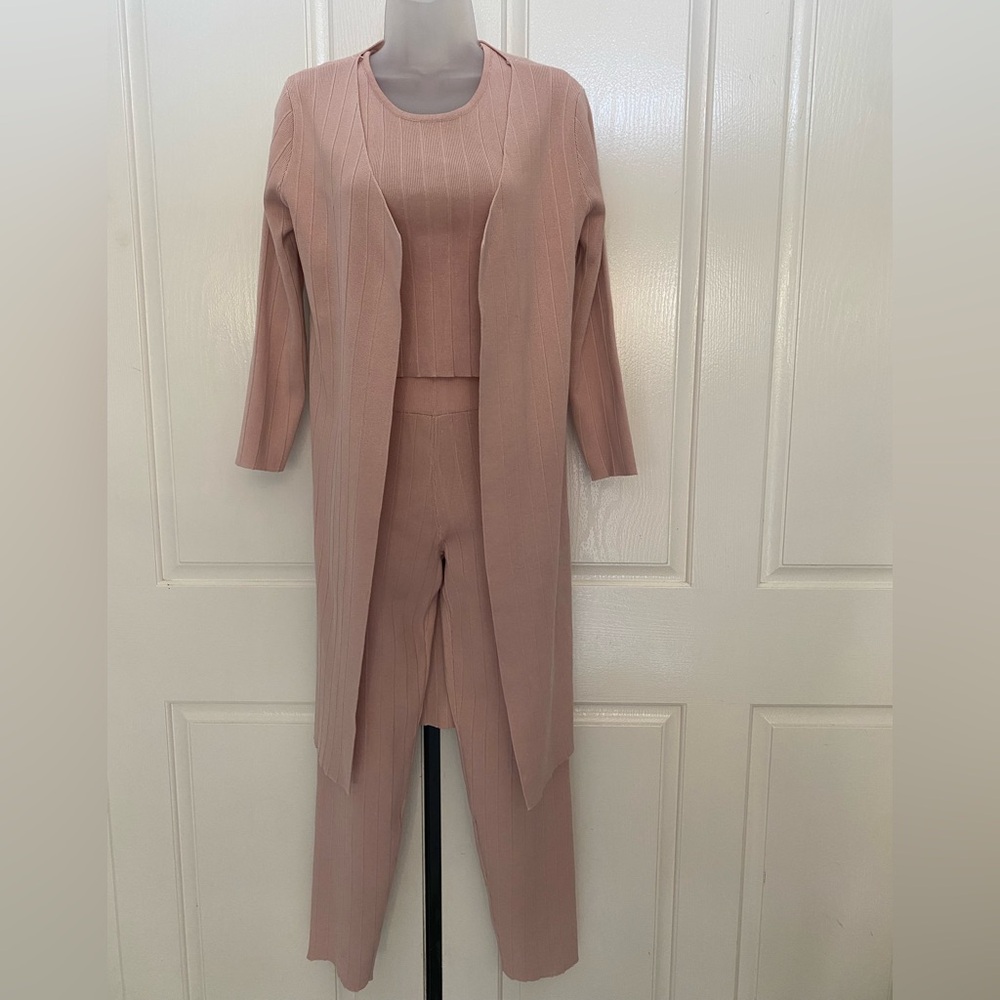 Silk & Salt Pink 3Pc Pants & Jumpsuit Set Sz S